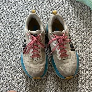 Hoka Sneakers with Pink and Blue Accents